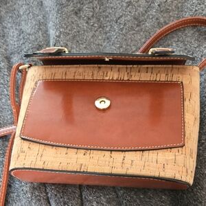 Cork And Leather Crossbod Bag
